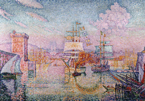 Paul Signac. La entrada al Puerto de Marsella 1911.Óleo sobre lienzo 116x162cm. Musée dÓrsay. Descubre tambien la visón hedonista del Mediterráneo.