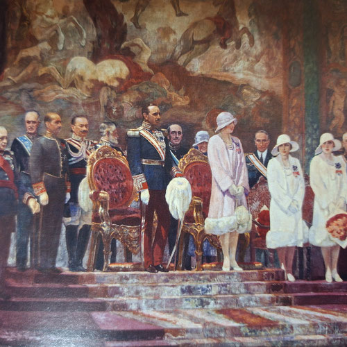 Alfonso Grosso Sánchez, Inauguración de Exposición Iberoamericana de 1929 por D.Alfonso XIII.Óleo sobre lienzo 250x350cm. Patrimonio Nacional.