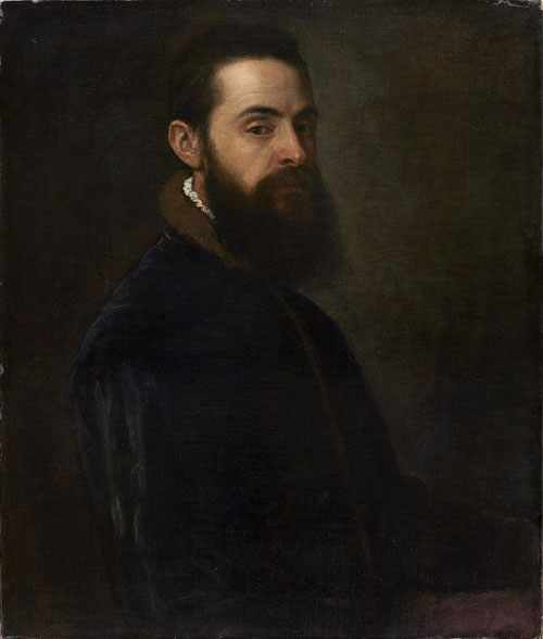 Tiziano.Retrato de Antonio Anselmi,1550.Óleo sobre lienzo.75x63cm.Colección Thyssen.La captación de la personalidad,el ensimismamiento de la mirada del que fue secretario del Cardenal Pietro Bembo,sobria imagen y potente iluminación.