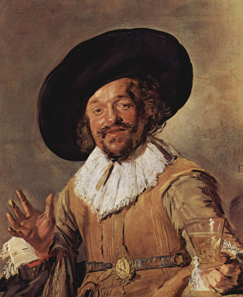 Frans Hals.Un miliciano sosteniendo un vaso de vino 1628.Óleo sobre lienzo 81x66cm.Amsterdam rijksmuseum.