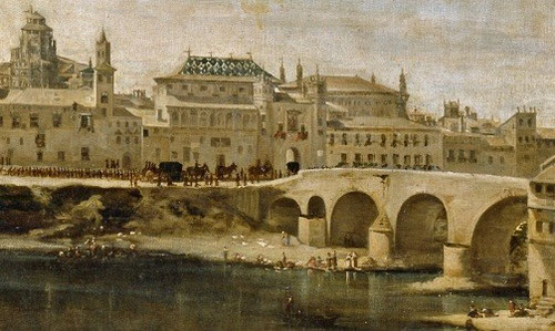 Juan Bautista Mrtnez del Mazo.Detalle. Vistas de la ciudad de Zaragoza,1647.Imponente composición que muestra los estamentos de la sociedad y ordenamiento social fundamentado en el poder del  rey Felipe IV.