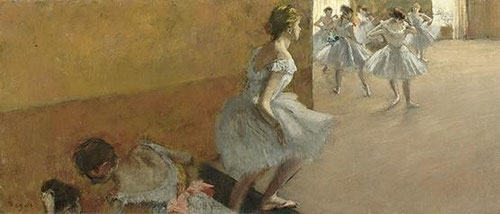 Edgar Degas.Danseuses montant un escalier.1886-90.39x89cm