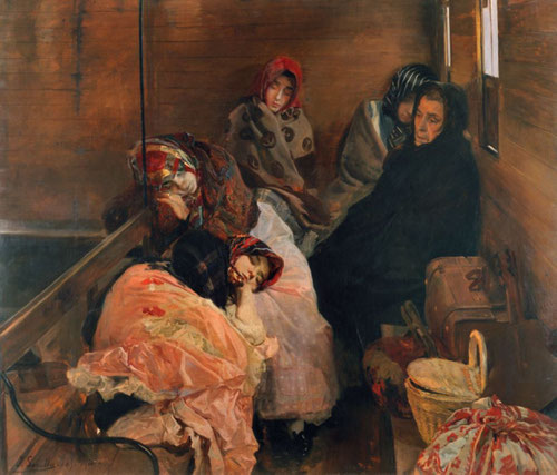 Joaquin Sorolla.Trata de blancas.1895.Formato rectangular y composición en diagonal presentado en la Exposición Universal de Bellas Artes en Madrid en 1897 con éxito del público, denunciando la explotación sexual.