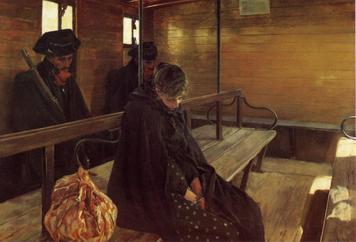 Sorolla.¡¡Otra Margarita!! 1892.Óleo sobre lienzo.129x198cm.Washington University in St. Louis.Una obra de asunto social con medalla en la Exp.Internc. de Bellas Artes en Madrid,no adquirida por el Estado español.Un drama conmovedor d efectos lumínicos .