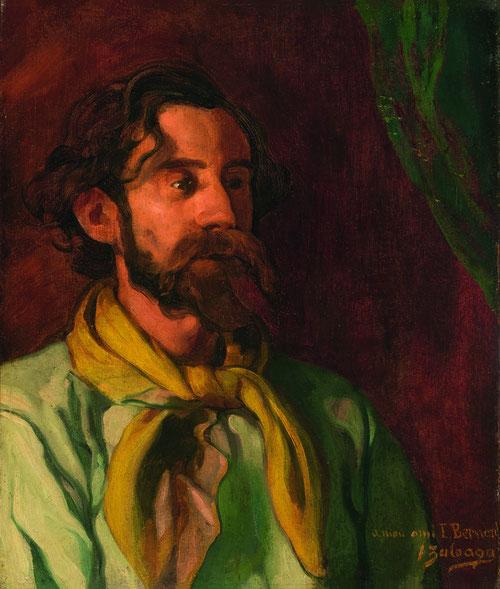 Ignacio Zuloaga. Retrato de Émile Bernard, 1897-1901. Zuloaga durante este etapa trata de liberarse de los refinamientos adquiridos en París.Sobriedad de formas y tonos de la escuela española.