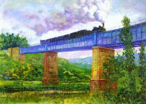 Viaducto de Ormáiztegui,1896.Óleo sobre lienzo.70x98cm.Colección particular.