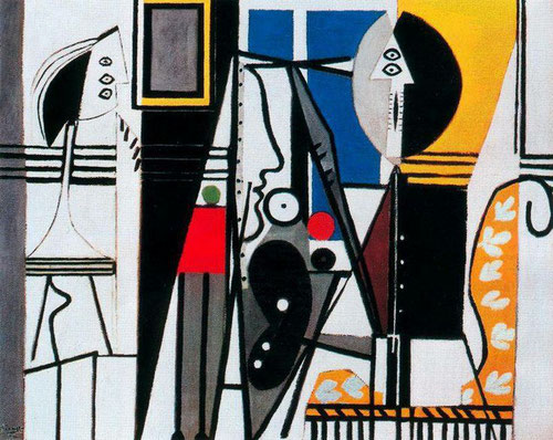 El pintor y su model 1928. Óleo sobre lienzo, 129x163cm. Museo Moderno de Arte Nueva York.