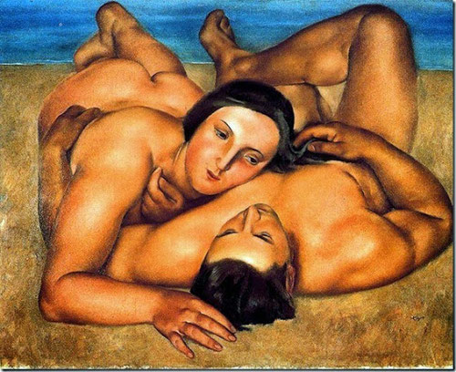 Josep Togores. Pareja en la playa 1922.Óleo sobre lienzo,89x116cm.Museo Nacional de Arte Reina Sofía.