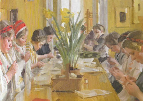 Anders Zorn. En el Instituto Popular de Mora, 1913. Óleo sobre lienzo.87x122cm. Suecia, LF Delarnas.