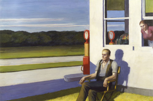 Hopper, Carretera de cuatro carriles, 1956. 69x105cm. Colección privada.