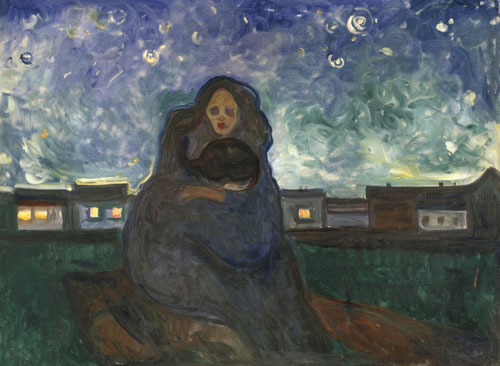 Bajo las estrellas.1900.Óleo sobre lienzo.90x120cm.Munch Museet Oslo.