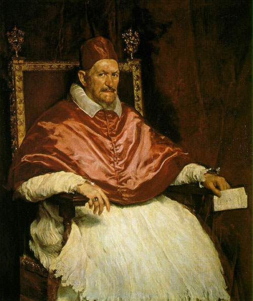 Diego Velázquez,Retrato del Papa Inocencio X,1650.Encargo que supone la culminación de sus aspiraciones como pintor en Roma y le sirvió para acentuar su fama en la ciudad.Una de la obras más alabadas por la tensión psicológica.