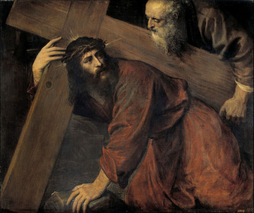 Tiziano, Cristo camino del Calvario.öleo sobre lienzo.98x116cm.Madrid, Museo Nacional del Prado.