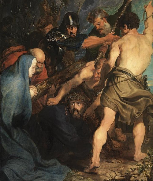 Van Dyck, Cristo con la cruz a cuestas,1618.Óleo sobre tabla,216x165cm.Amberes.Colgada en la Iglesia de S Pablo y saqueada por Napoleón y devuelta en 1815.Los dominicos la custodian junto a los 15 misterios del rosario.Comp.diagonal muy de Rubens.