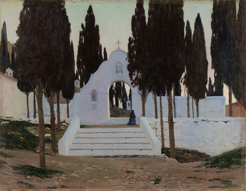 Santiago Rusiñol.Calvario en Sagunto al aterdecer.1901. Pintor, escritor, coleccionista de arte, fue una de las figuras mas notables de la cultura catalana.