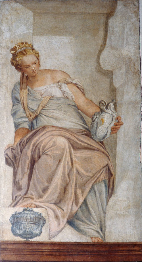 Paolo Veronese. La Templanza. 1551. Fresco traspasado a lienzo. 200x100cm. Castelfranco. Véneto (Treviso)