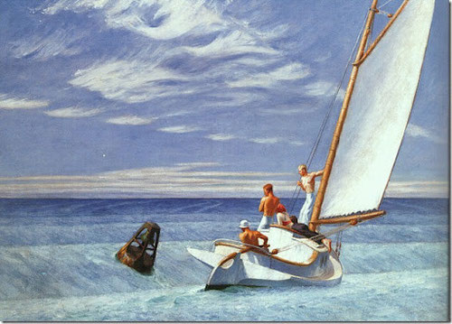 Hopper. Brisa de tierra (Grund Swell ) 1939. Óleo sobre lienzo.91x 127cm.Corcoran Gallery of Art, Washington.