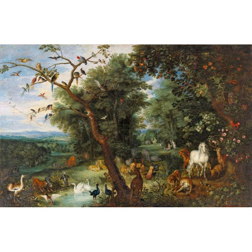 Jan Brueghel el Joven.El paraíso terrenal.1620-25.Óleo sobre cobre,35x50cm.Colección privada.