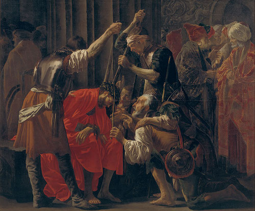 Hendrick ter Brugghen.Cristo coronado de espinas 1620.Óleo sobre lienzo 207x240cm.Copenhague Museum.