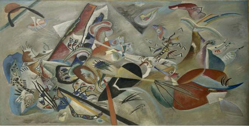 Im Grau 1919.(En el gris)Óleo sobre lienzo.129x176cm.Legado de Nina Kandinsky.