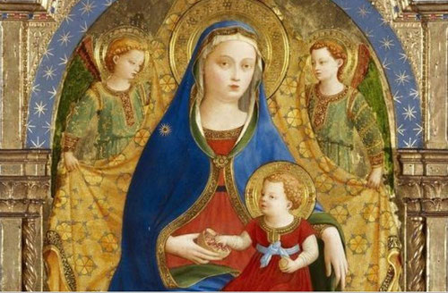 Todo un código figurativo en la alegoría de la granada, en el mundo clásico atributo de Proserpina, que el cristianismo lo adopta como símbolo de la Resurrección(Niño) o de la castidad en manos de la Viergen.
