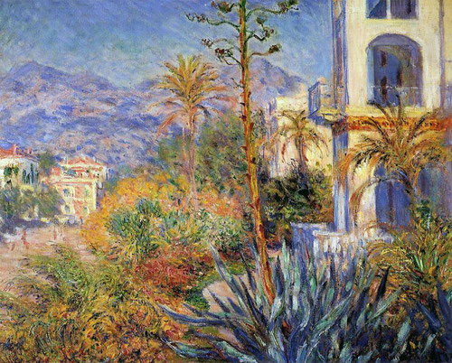 Clude Monet. Las Villas de Bordiguera 1884. Óleo sobre lienzo.116x136cm. Musée d´Orsay. Los herederos del impresionismo y de la pintura à plein air buscaron la luz y el color vibrante y la alegría de un mundo que vieron como la recuperación de la Arcadia