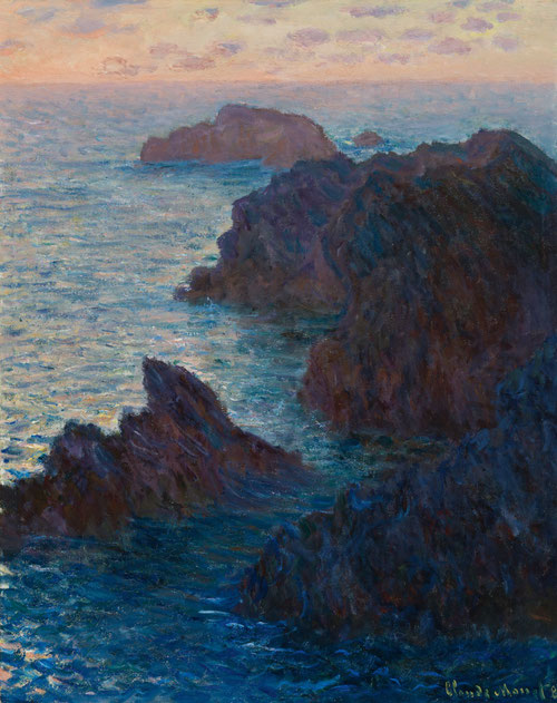 Claude Monet.Rocas de Bele-Îlle,Port Domois 1886.Òleo sobre lienzo 81x64cm.Cincinnati Art Museum.Durante 7 años sin visitar la costa normanda, acompañó a su hermano León a la pequeña localidad veraniega de Les Petites Dalles.