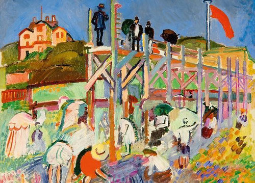 Raoul Dufy.Plataforma marítima del Casino de Marie Christine, Saint Adresse 1906.Milwaukee Art Museum.Aborda el paisaje francés como una tradición pictórica,que da testimonio de la imagen cultural de Francia.