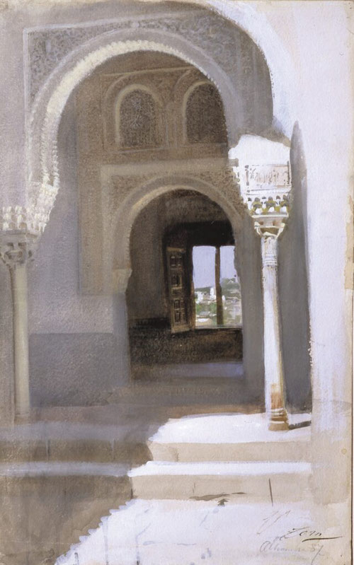 Anders Zorn. La Alhambra. 1887. Acuarela sobre papel. 45x28cm. Mora Zornmuseet.