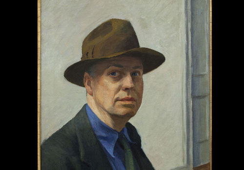 Edward Hopper, Autorretrato,1925-30. Óleo sobre lienzo.Museum of Americam Art, Nueva York.Representa como nadie el espíritu y la conciencia americana con dos etapas diferenciadas.