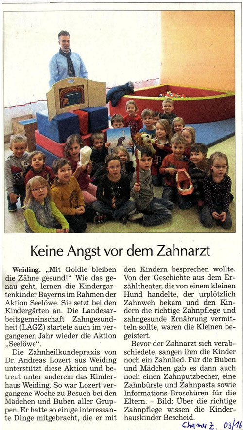 Zahnarzt Dr. Lozert im Kinderhaus Weiding