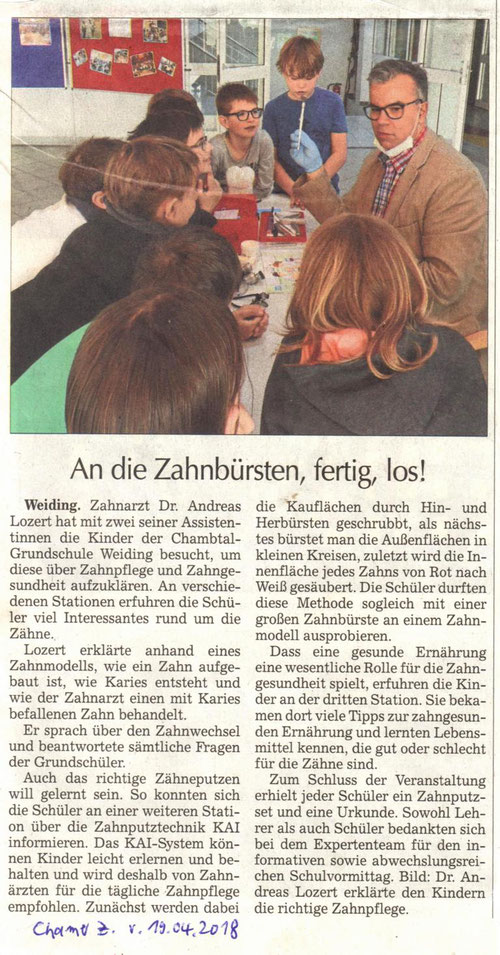 LAGZ-Schulbesuch Dr. Lozert in Chambtalschule Weiding am 10.04.2018