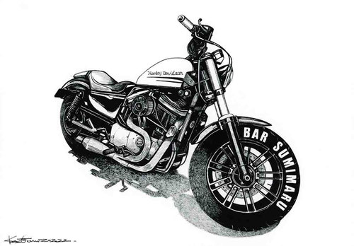 Drawing of Harley Davidson