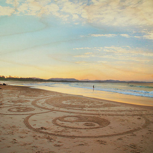 Photo on Timber Sand Art Belongil Beach