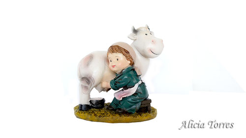 Pastora con vaca, de la colección Reilaflor