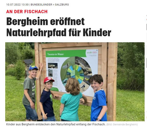 Artikel in der Krone-Zeitung über den von mir entworfenen Naturlehrpfad in Bergheim