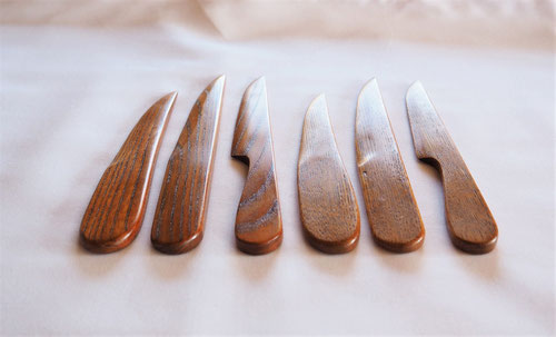 木のペーパーナイフ　６種　２樹種３デザイン