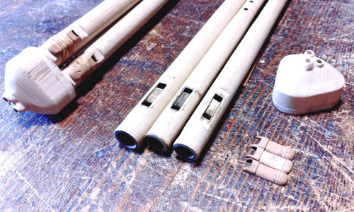 複管笛　トリプルフルート（３連笛）製作中 ~各部の加工が完了～