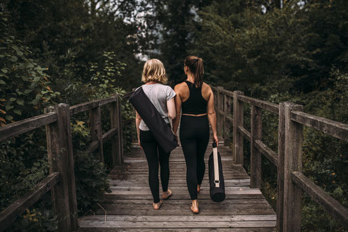 Crowdfunding only works with great support of a community. These two yogis walking are great support to us!