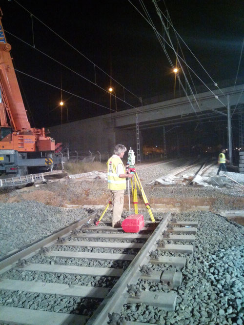 Trabajos nocturnos en vía