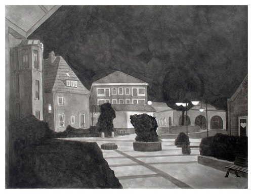 _Marktplatz, 36 x 47 cm, Tusche auf Papier, 2007