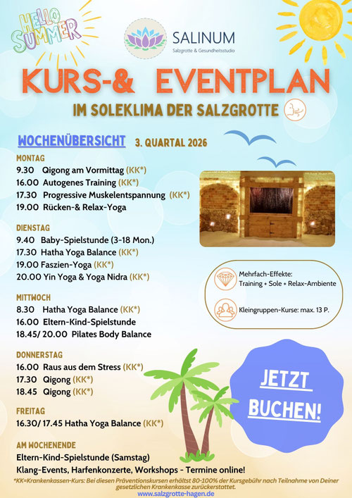 Wochenplan: Salzklima + Relax-Erlebnis in der Salzgrotte Hagen