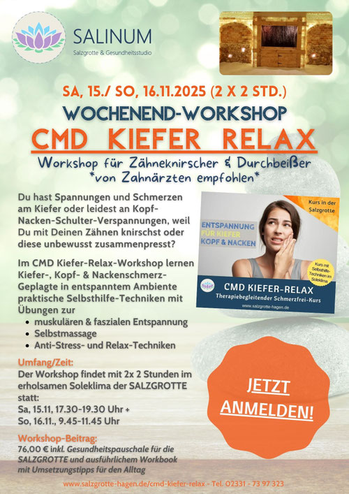 CMD-Kiefer Relax Workshop in der Salzgrotte Hagen
