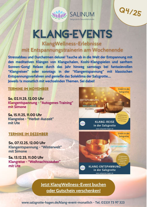 KlangWellness-Erlebnisse in der Salzgrotte Hagen - Entspannen am Wochenende!