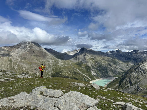 Blick auf den Mattmark-Stausee.