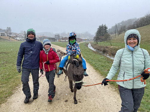 2021/03: Eselwandern macht auch Spass bei schlechtem Wetter (CH/SO)