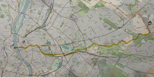Etappe 01: Budapest – Nagytarcsa (25 km)