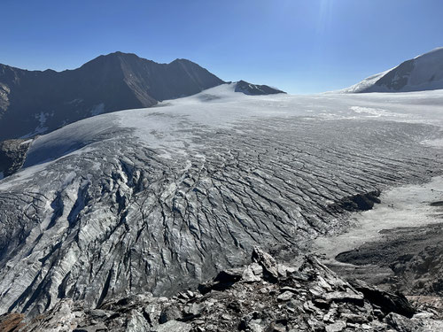 Blick auf den Riedgletscher.