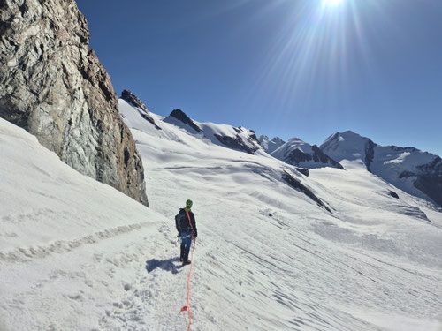 Auf dem Grand Glacier de Verraz in Richtung Roccia Nera