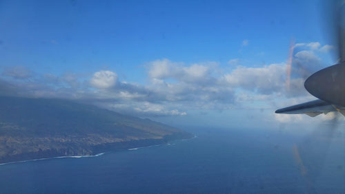 Anflug auf die Insel Fogo